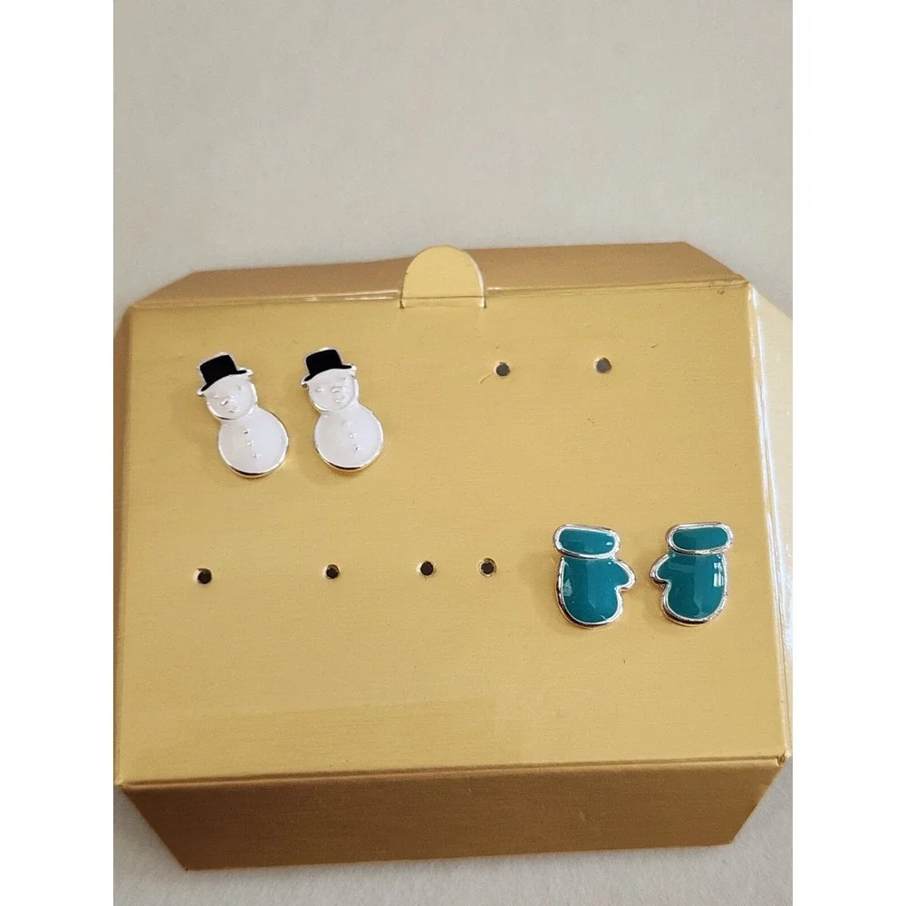 Vtg AVON Earrings 2 Pair Winter Mittens &‎ Frosty The Snowman FREE $HIPPING!!